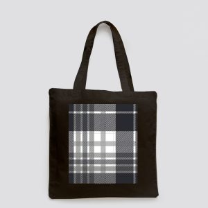 Minimalista Kockás Vászontáska Kicsi