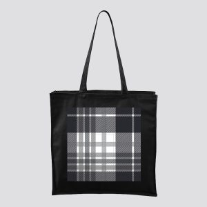 Minimalista Kockás Vászontáska Nagy
