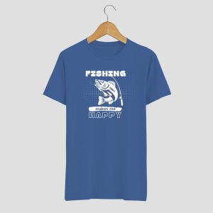 Fishing Makes Me Happy Horgasz Polo Azurkek